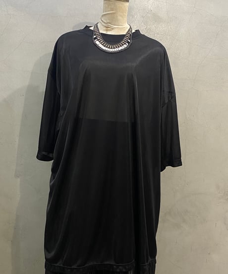 Silky Flame Sheer Tee Shirt BK