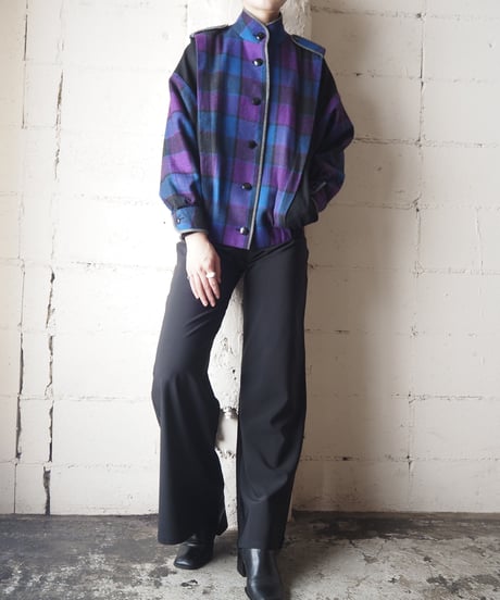Check Pattern Dolman Jacket PURBK