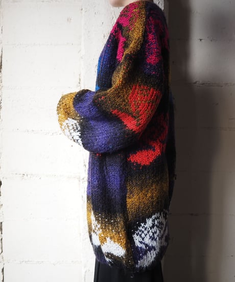 Flower Pattern Gradation Knit BK
