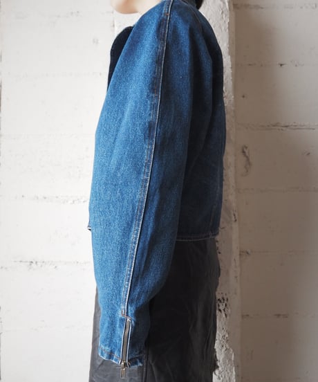 Round Collar Denim Riders Jacket NV