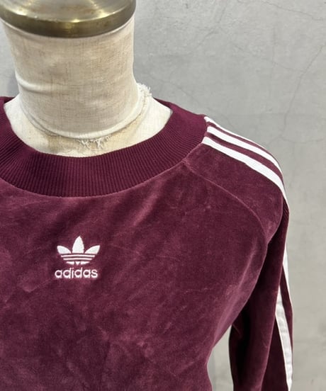 Adidas Velour Crew Neck Tops BUR
