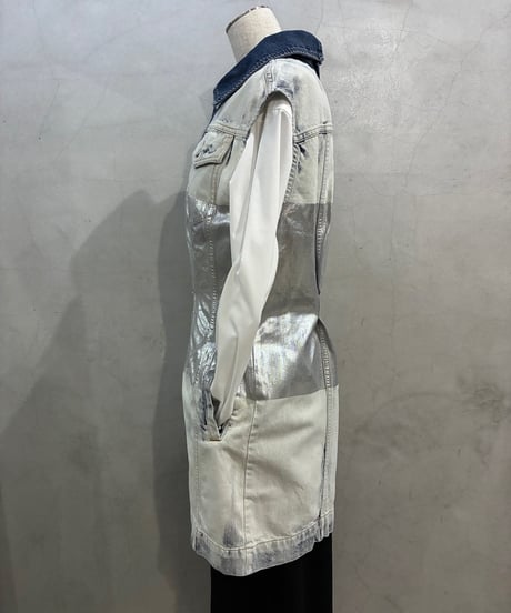 DIESEL N/S Metallic × Bleach Denim Dress WHSVNV