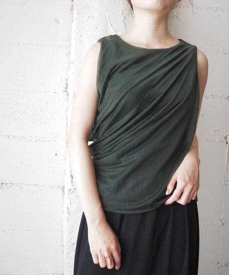 marcel marongiu Drape Tank Top BK GN