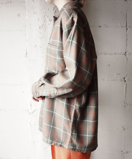 1960's Vintage Open Collar Check Shirt GROR