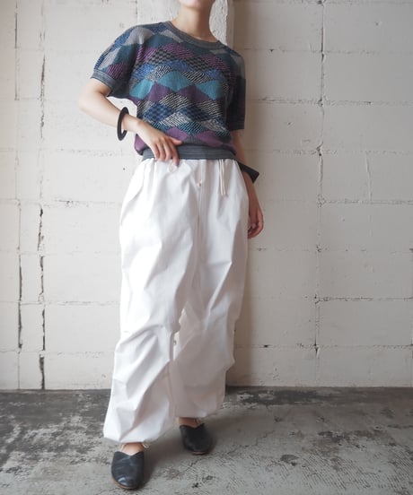 MISSONI Geometric Pattern Short Sleeve Knit PURBL