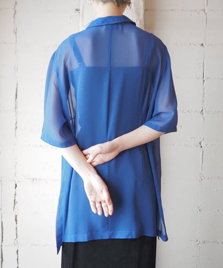 Open Collar Sheer Shirt BL