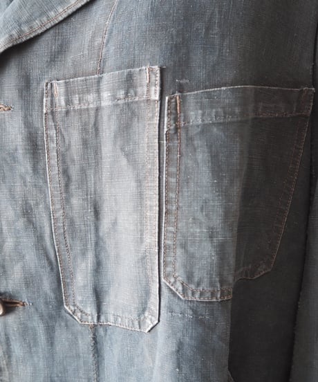 〜1930's Antique Linen Maquignon Coat NVBK