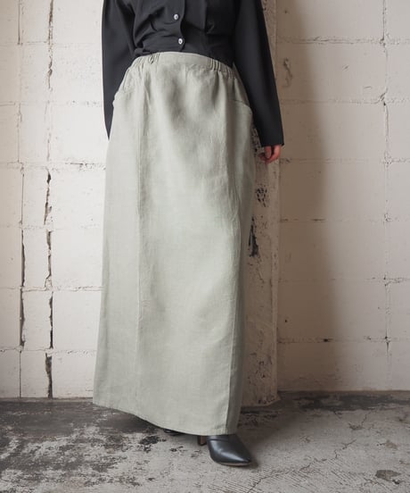 Linen Trapezoid Skirt KA