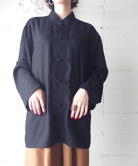 Long Sleeve China Shirt Jacket BK