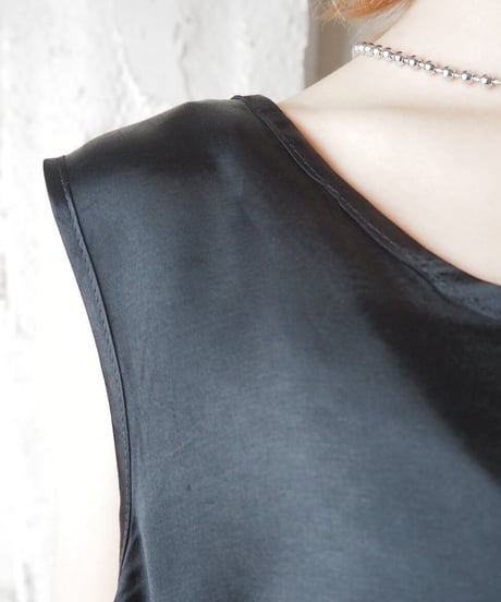 Satin Sleeveless Blouse BK