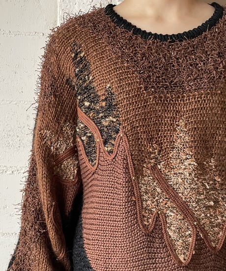 Dolman Sleeve Shaggy Knit BRBK