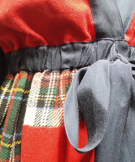 Sleeveless Check Long Dress RE