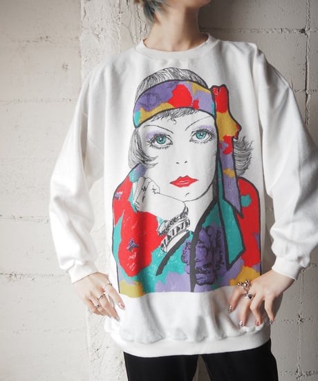 Multi Color Face Print Sweat WH