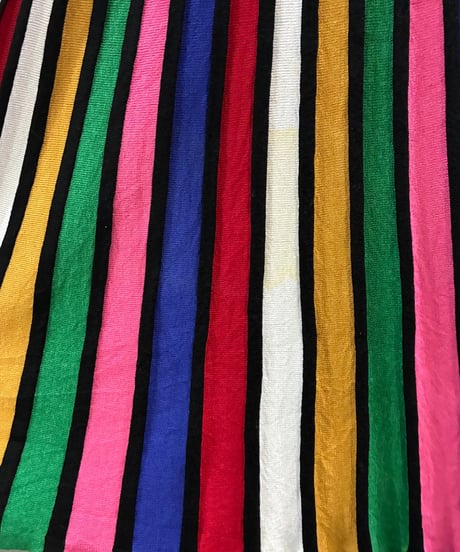 Colorful Pleats Skirt BK RE BL