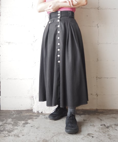 Front Button Flared Skirt DGR