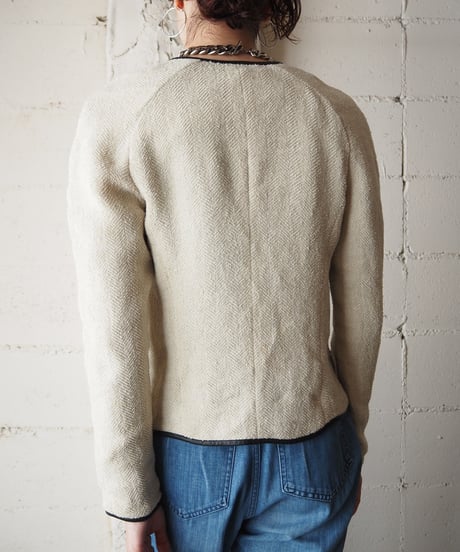 ISABEL MARANT Collarless Herringbone Jacket BE