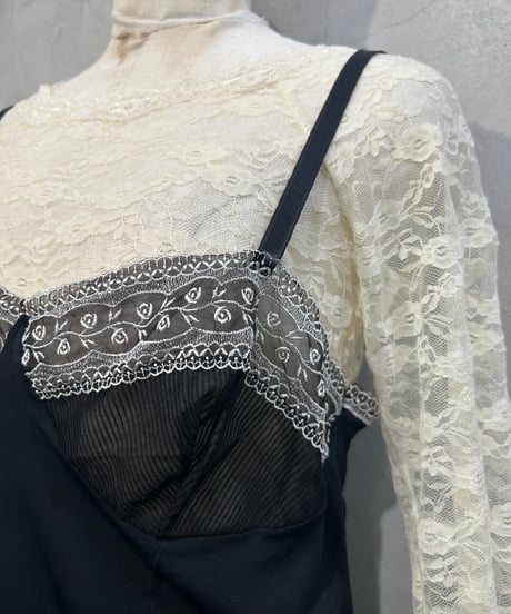 Sheer Lace Lingerie Camisole BK