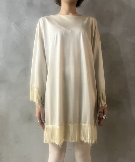 L/S Fringe Satin Shirt IV
