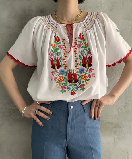 1980's Hungary Embroidery S/S Tunic REWH