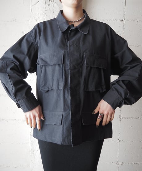 REMAKE Cropped Military Jacket BK