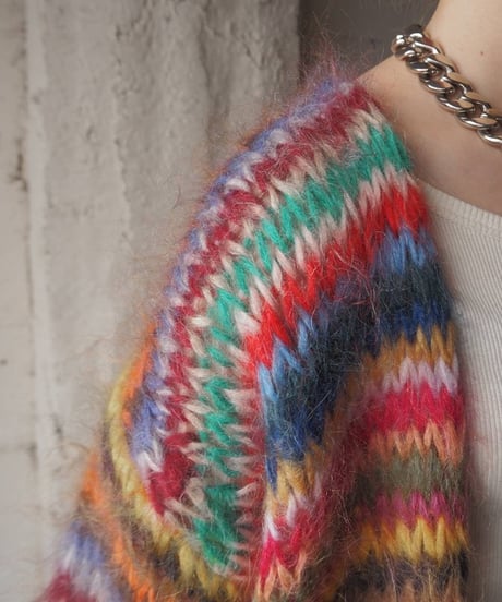Les tricots d'O Multicolor Mohair Cardigan RE BL OR