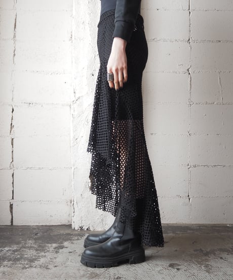 Mermaid Line Mesh Skirt BK