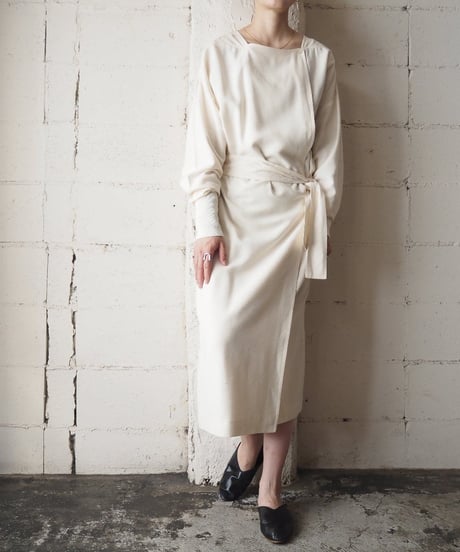 Long  Rib Wrap Silk Dress  IV