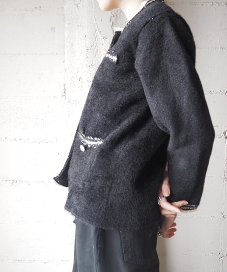 Lame × Frill Knit Jacket BKGD