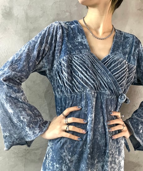 Flared Sleeve Velour Dress LBL