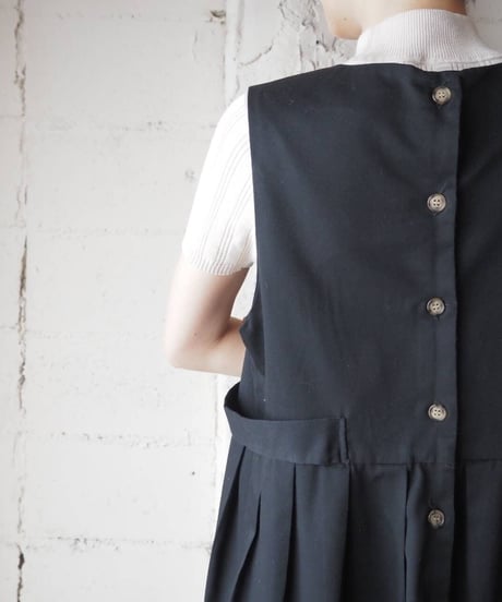 Square Neck Tuck Jumper Skirt BK