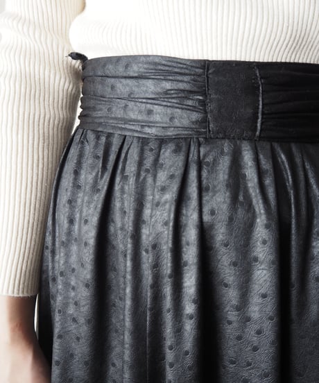 Flared Hem Ostrich Skirt BK