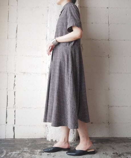 Max Mara Dot Pattern Dress BR BK WH