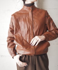 Shoulder Snap Button Leather Jacket BR
