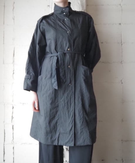 Vintage Nylon Stand Collar Coat BK