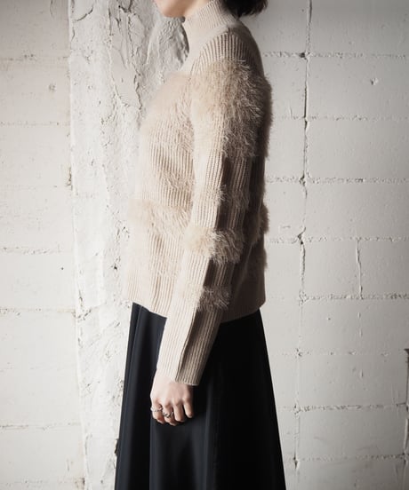Calvin Klein Mock Neck Shaggy Knit BE