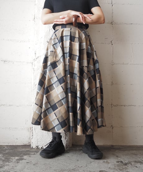 Plaid Circular Skirt BEBK