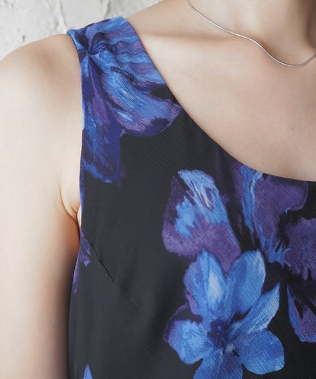 Floral Pattern Sleeveless Dress BKPUR