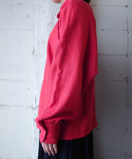 Tuck Shoulder Stand Collar Shirt RE