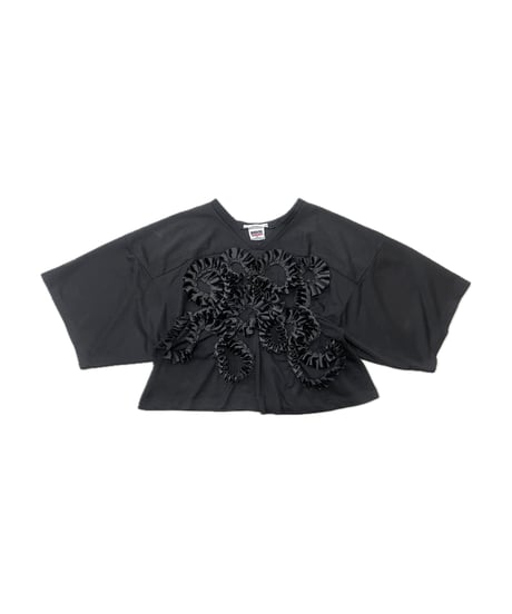 Remake Frilled Short Mesh Tee BK