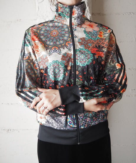 adidas Flower Pattern Truck Jacket BKWHPI