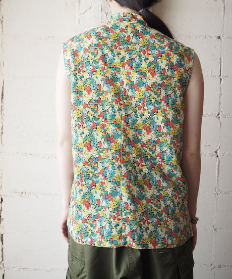 1970's Stand Collar Flower Shirt