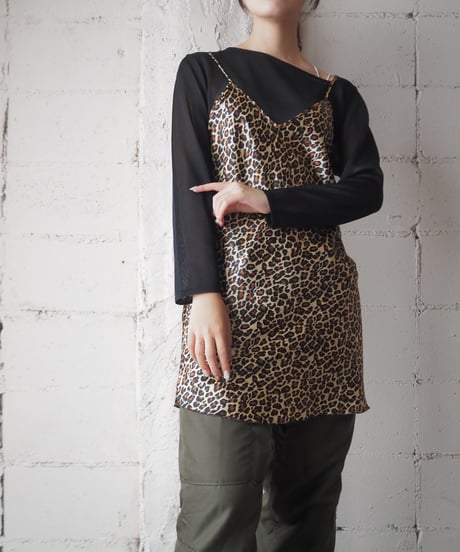 Leopard Pattern Satin Camisole BEBR