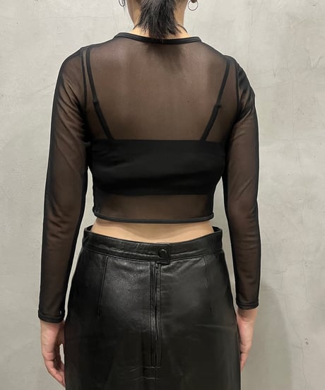 Cropped Sheer Cutsewn BK