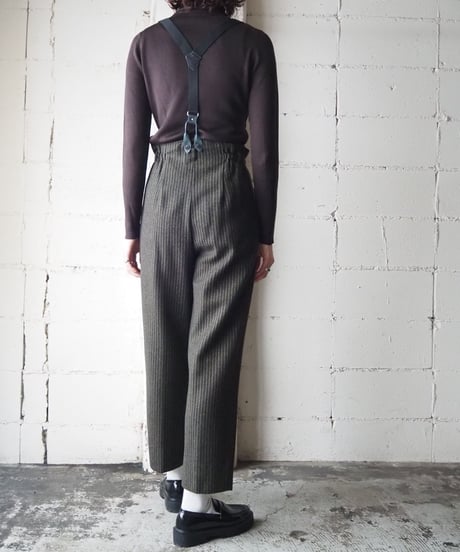 Stripe Wool Suspender Pants KABK