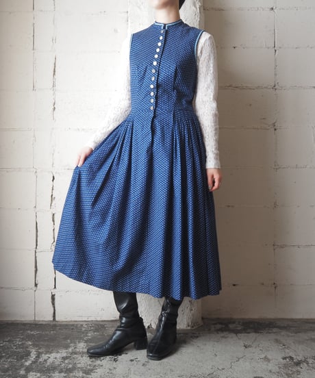 〜1970's Sleeveless Tyrolean Dress BL