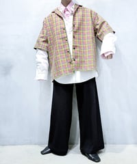 MSGM S/S Back Logo Check Shirt