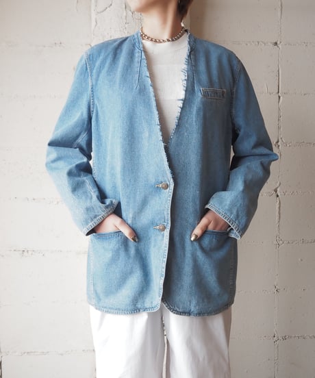 Remake Collarless Denim Jacket LBL