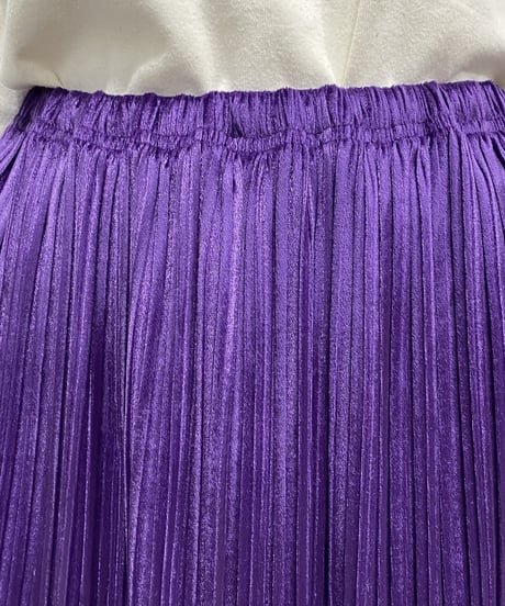 Pleated Velour Skirt PUR