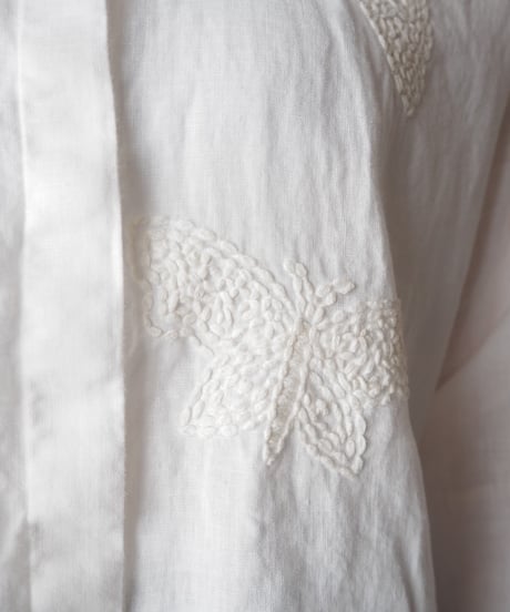 WEEKEND MaxMara Butterfly Embroidery Linen Shirt WH