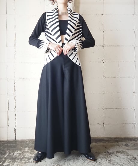 Shawl Collar Stripe Cardigan BKWH